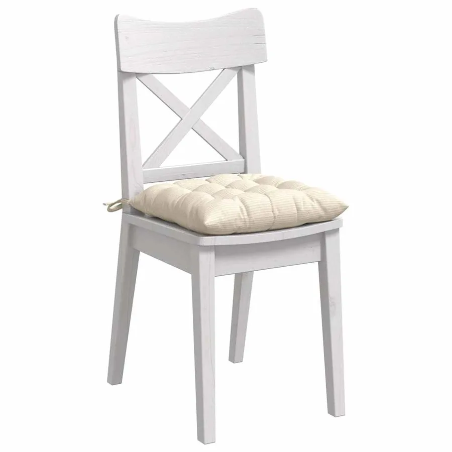 Coussins de siège 4 pcs Crème 40 x 40 x 6 cm - 3