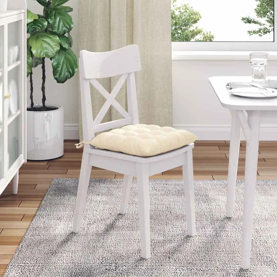 Coussins de siège 4 pcs Crème 40 x 40 x 6 cm - 4