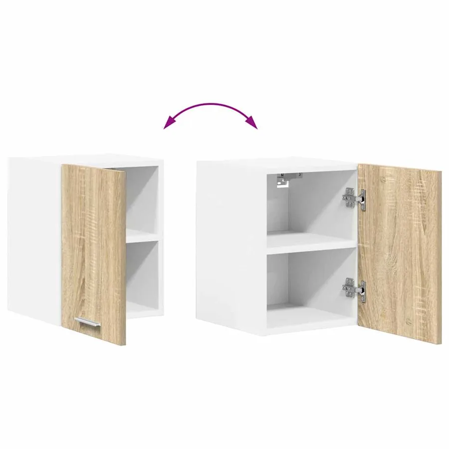 Armoire suspendue avec porte Riga 2 pcs Chêne Sonoma et Blanc - 11