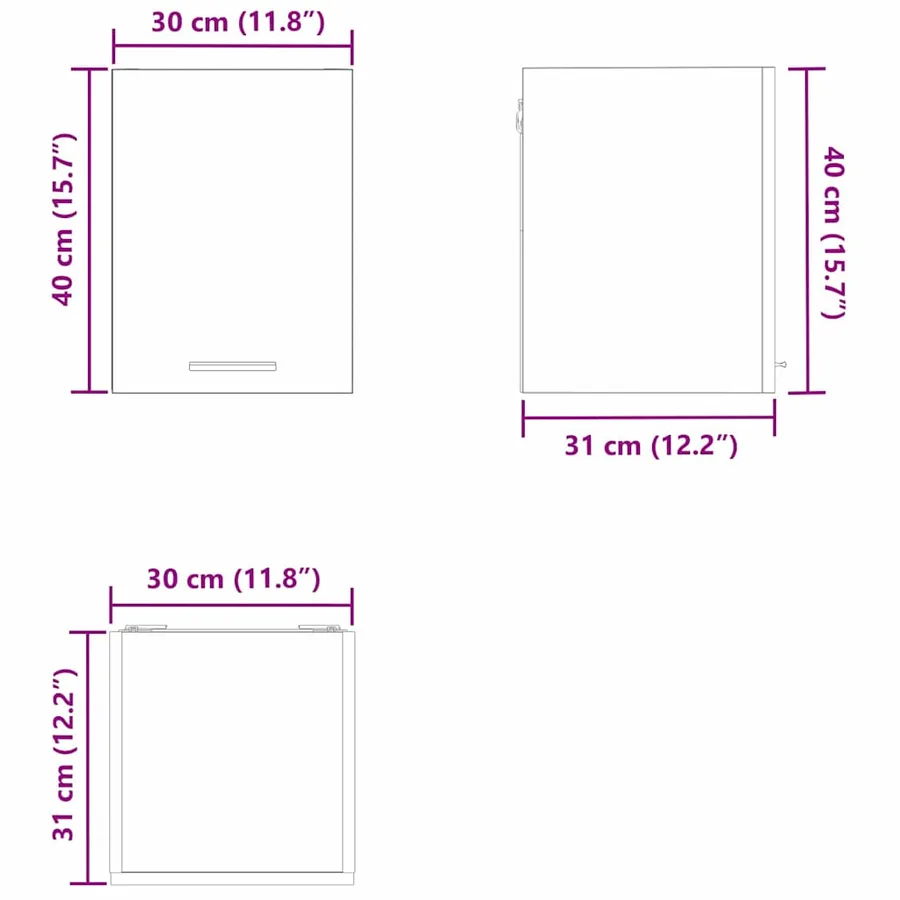 Armoire suspendue avec porte Riga 2 pcs Chêne Sonoma et Blanc - 13