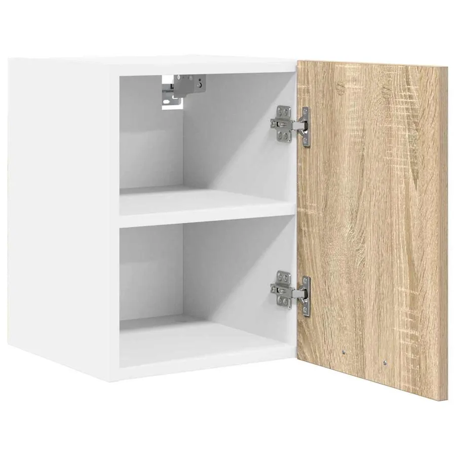 Armoire suspendue avec porte Riga 2 pcs Chêne Sonoma et Blanc - 5