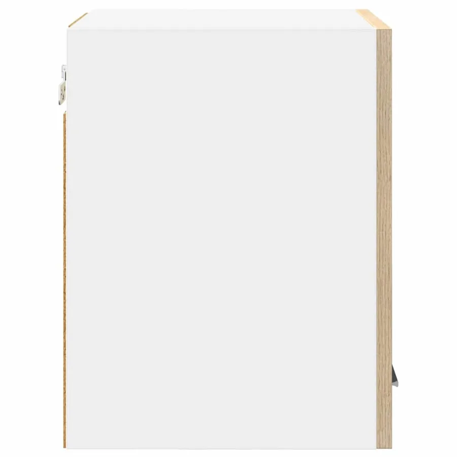 Armoire suspendue avec porte Riga 2 pcs Chêne Sonoma et Blanc - 7