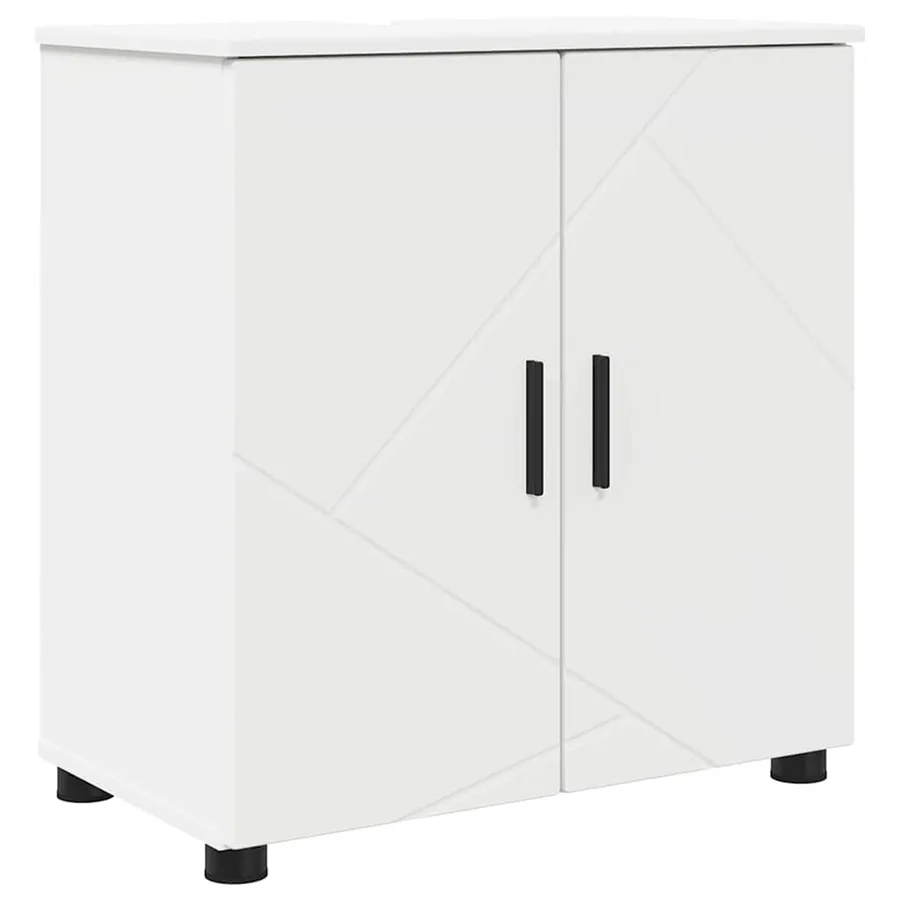 Ensemble de mobilier de salle de bain Montage mural 4 pcs Blanc - 5