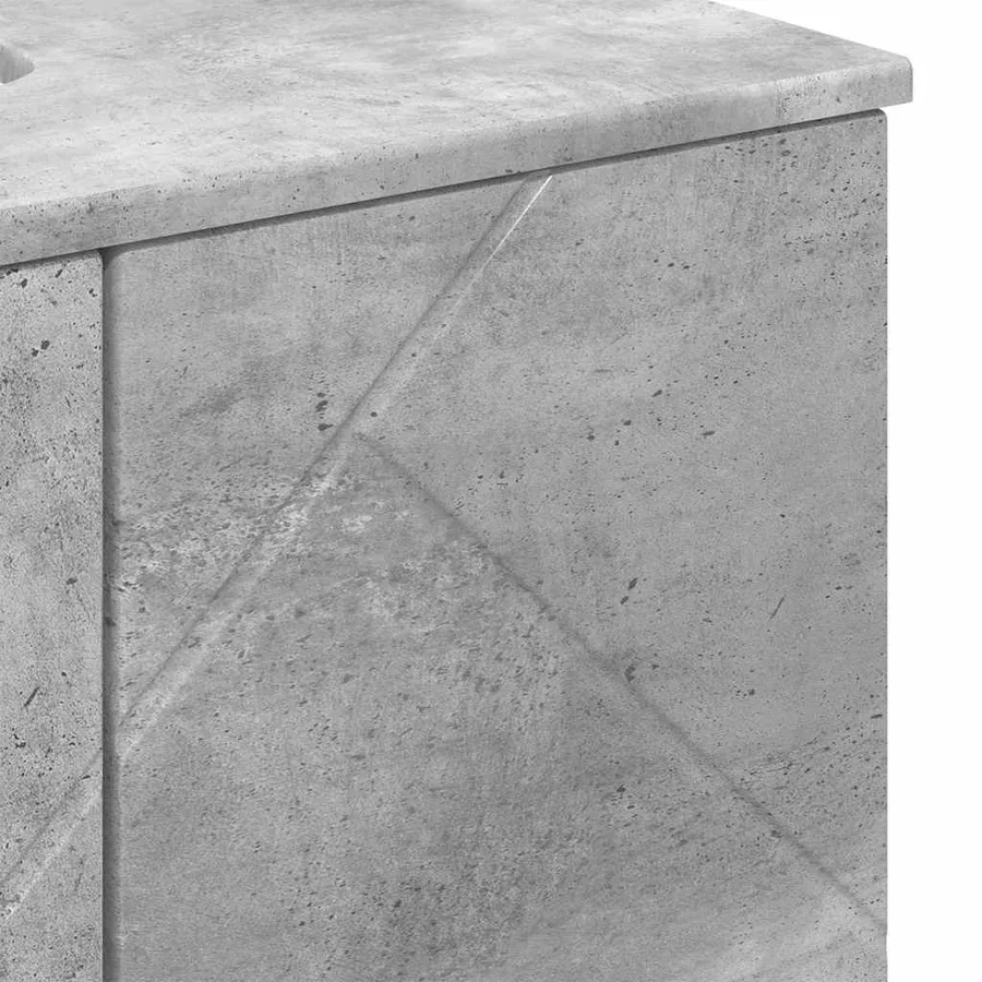 Ensemble de mobilier de salle de bain 3 pcs Gris béton - 11