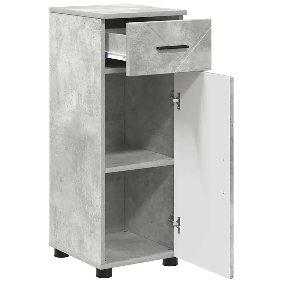 Ensemble de mobilier de salle de bain 3 pcs Gris béton - 6