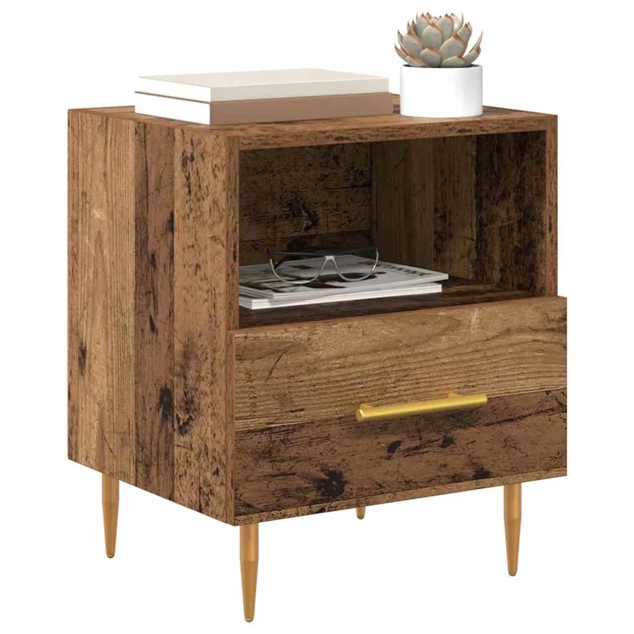 Table de chevet Marron 40 x 35 x 47,5 cm Bois d'ingénierie - 3
