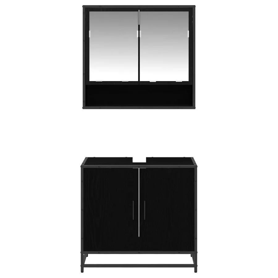 Ensemble de mobilier de salle de bain 2 pcs Chêne noir - 7