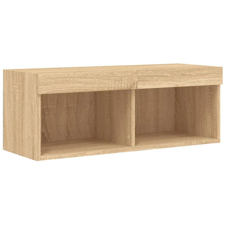 Ensemble de meubles TV muraux 8pcs et lumières LED chêne sonoma - 8