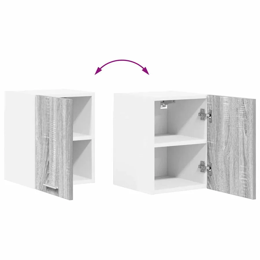 Armoire suspendue 2 pcs Gris Sonoma et Blanc 30 x 31 x 40 cm - 11