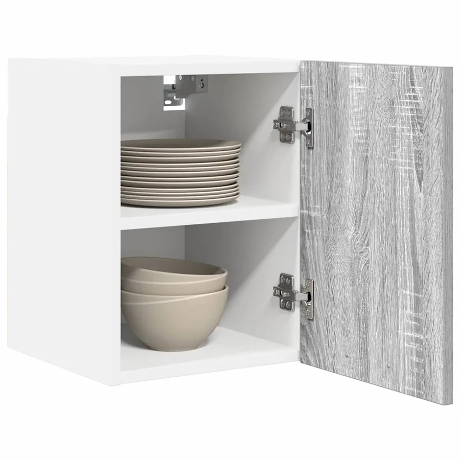 Armoire suspendue 2 pcs Gris Sonoma et Blanc 30 x 31 x 40 cm - 3