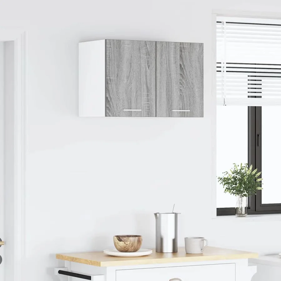 Armoire suspendue 2 pcs Gris Sonoma et Blanc 30 x 31 x 40 cm - 4