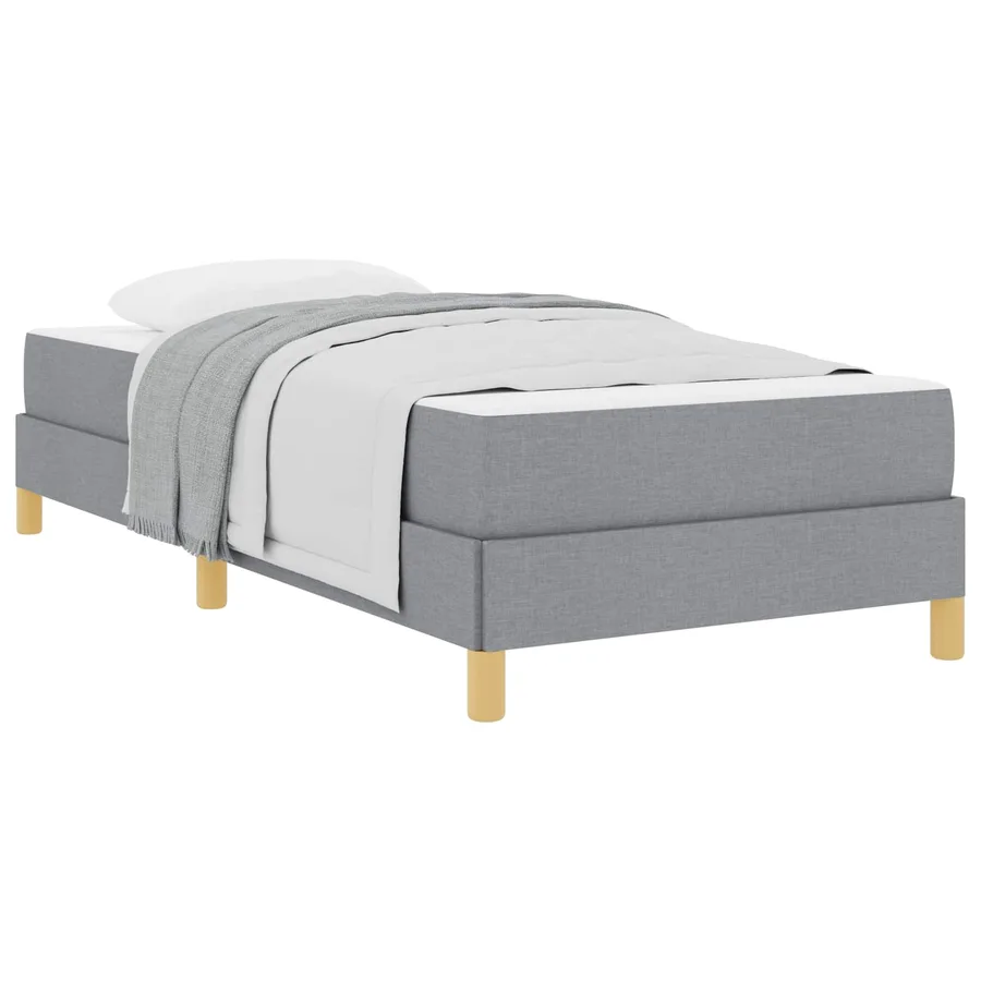 Lit à ressorts avec matelas Gris clair 90 x 190 cm tissu - 2
