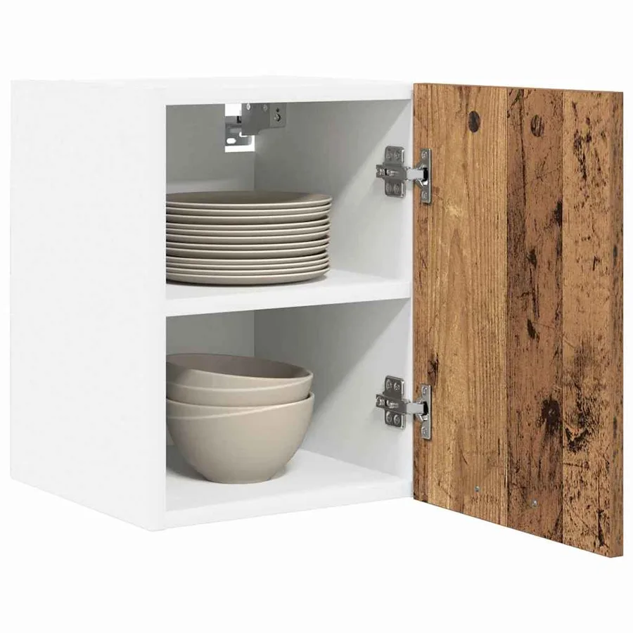 Armoire suspendue 2 pcs Bois ancien et Blanc 30 x 31 x 40 cm - 3