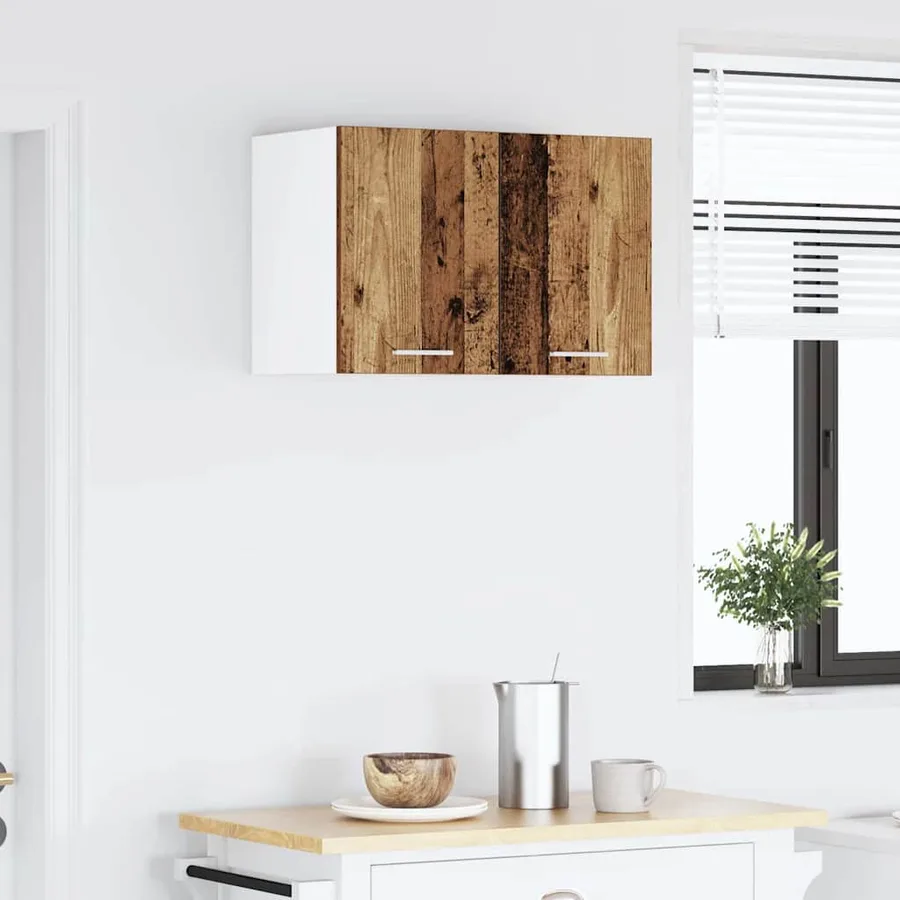 Armoire suspendue 2 pcs Bois ancien et Blanc 30 x 31 x 40 cm - 4