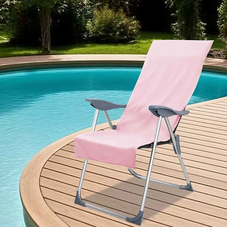 Serviettes de chaise d'extérieur 2 pcs Rose 130 x 60 cm