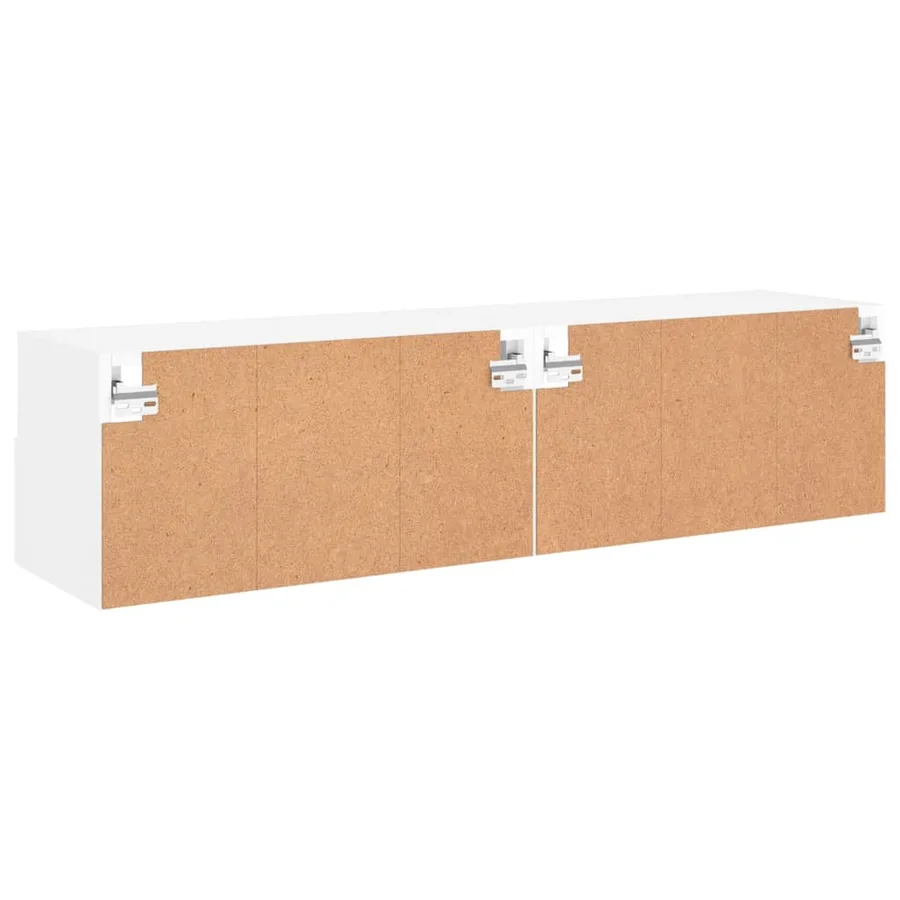 Meubles TV muraux 2 pcs blanc 60x30x30 cm bois d'ingénierie - 10