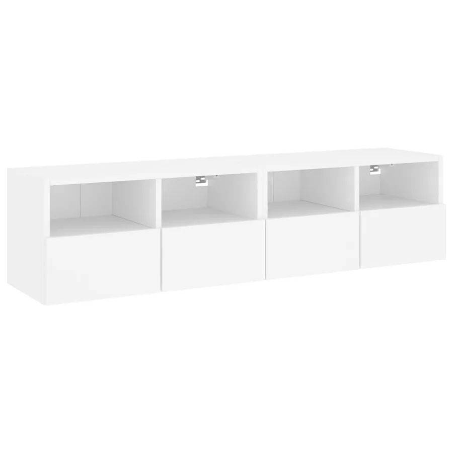 Meubles TV muraux 2 pcs blanc 60x30x30 cm bois d'ingénierie - 2
