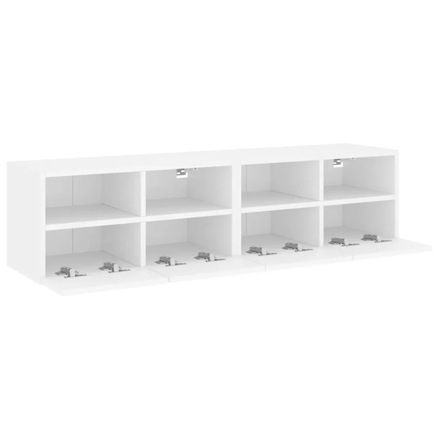 Meubles TV muraux 2 pcs blanc 60x30x30 cm bois d'ingénierie - 7