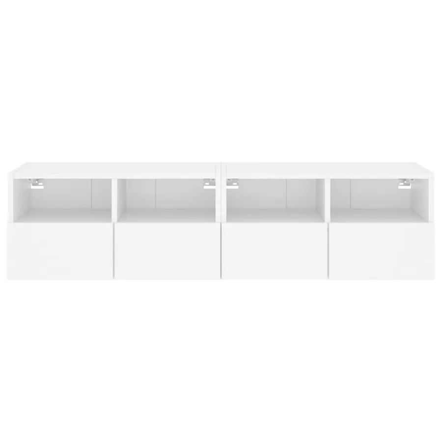 Meubles TV muraux 2 pcs blanc 60x30x30 cm bois d'ingénierie - 8