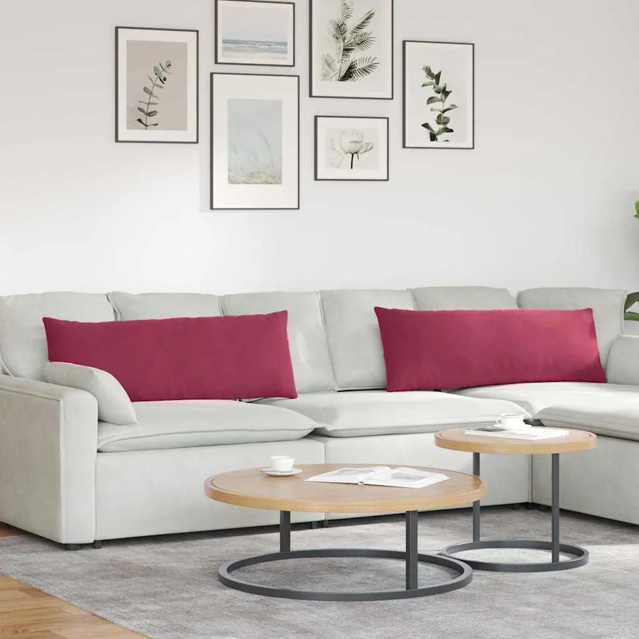 Coussins de canapé 2 pcs Bordeaux 120 x 40 cm