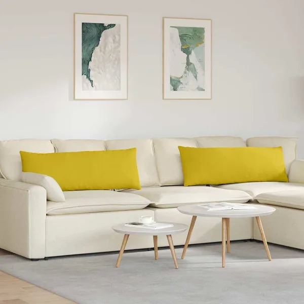 Coussins de canapé 2 pcs Jaune 120 x 40 cm