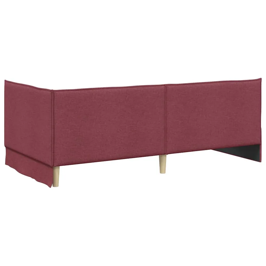 Cadre de lit d'angle Bordeaux 90 x 200 cm tissu - 7
