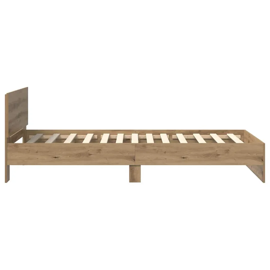 Cadre de lit Chêne artisanal 90 x 200 cm Bois d'ingénierie - 7