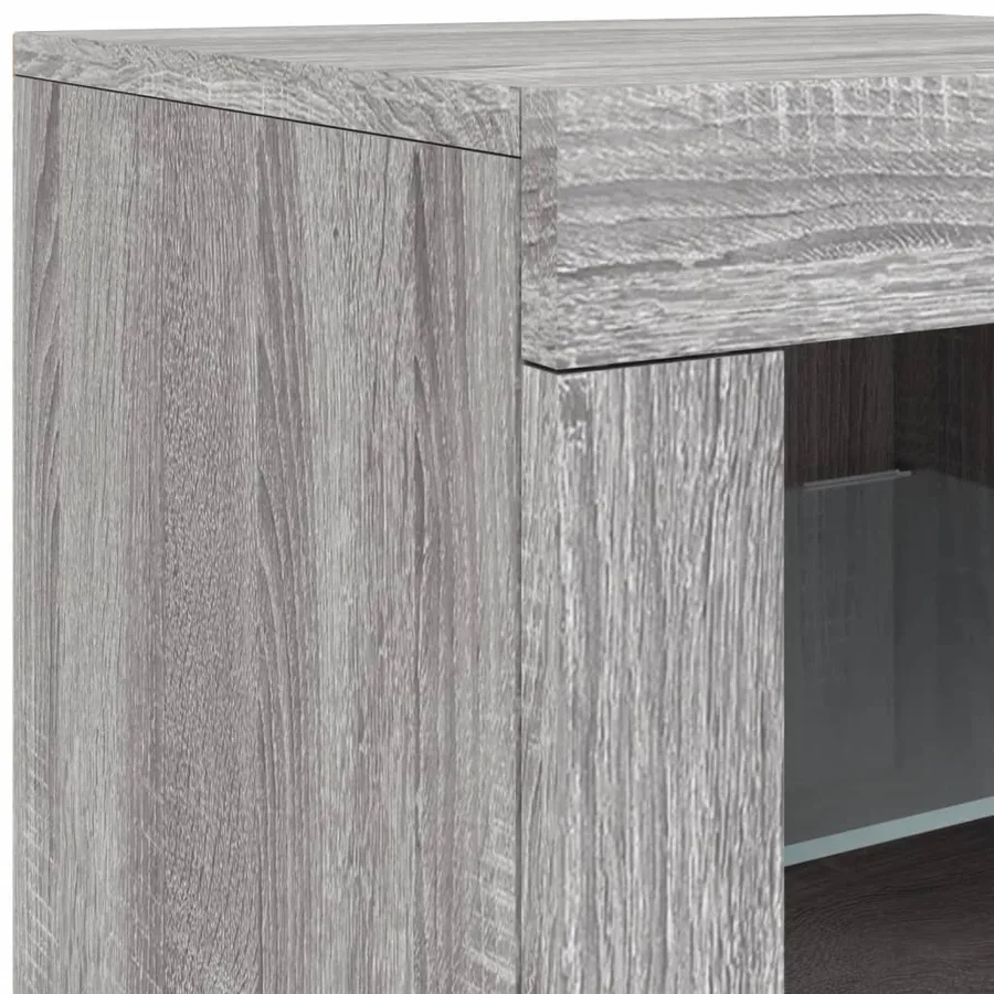 Buffet avec lumières LED sonoma gris 283x37x67 cm - 11