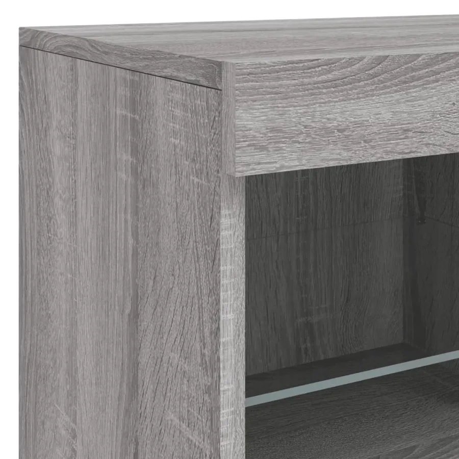 Buffet avec lumières LED sonoma gris 283x37x67 cm - 13