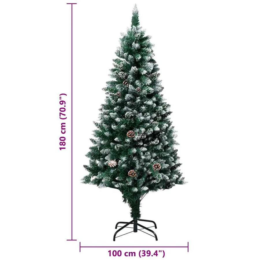 Sapin de Noël artificiel Vert 180 cm PVC, Acier et Plastique - 12