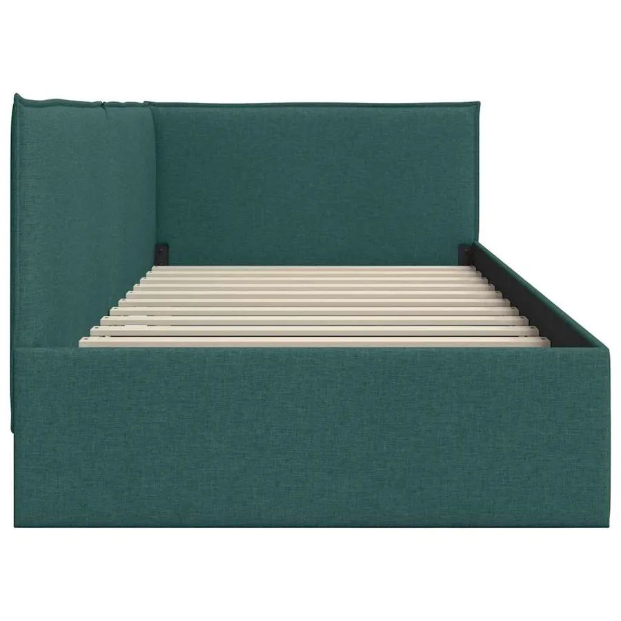Cadre de lit d'angle Vert foncé 80 x 200 cm tissu - 6