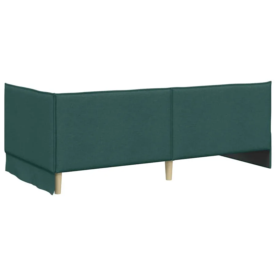 Cadre de lit d'angle Vert foncé 80 x 200 cm tissu - 7