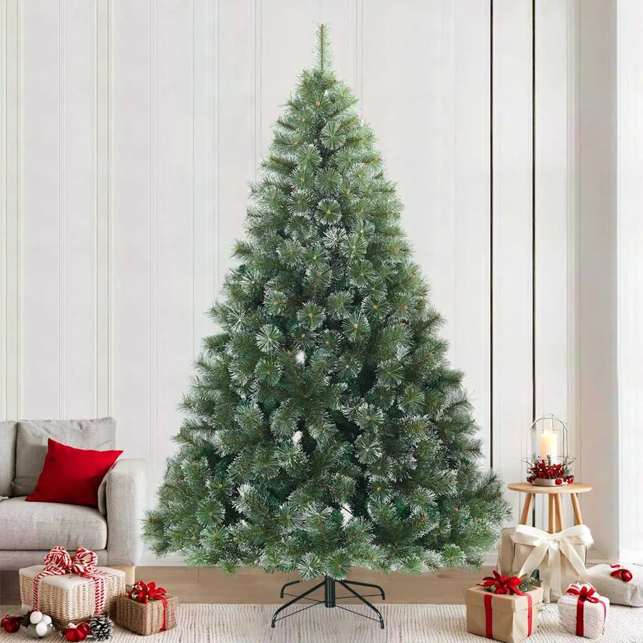 Sapin de Noël artificiel à branches pliantes, duveteux de neige