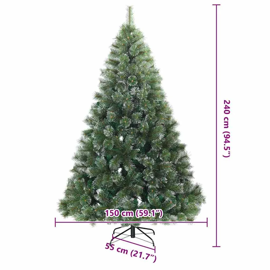 Sapin de Noël artificiel à branches pliantes, duveteux de neige - 9
