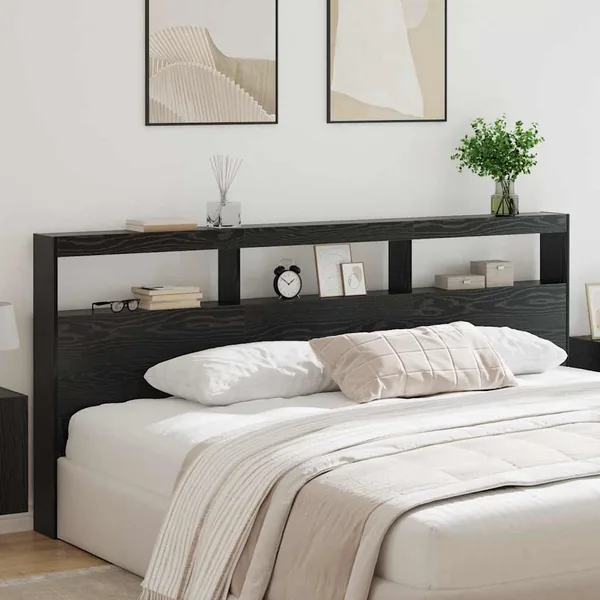 Tête de lit Chêne noir 220 x 17 x 102 cm Bois d'ingénierie