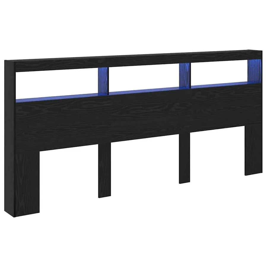 Tête de lit Chêne noir 220 x 17 x 102 cm Bois d'ingénierie - 2