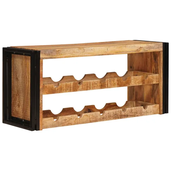 Étagère à vin 100 x 45 x 33 cm Bois de mangue brut solide