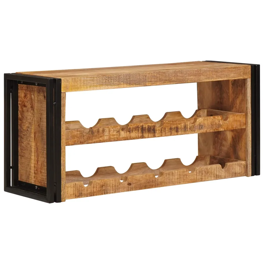 Étagère à vin 100 x 45 x 33 cm Bois de mangue brut solide - 2