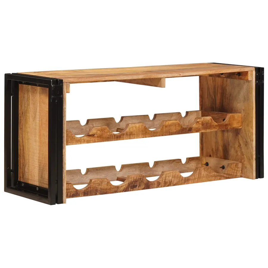 Étagère à vin 100 x 45 x 33 cm Bois de mangue brut solide - 6