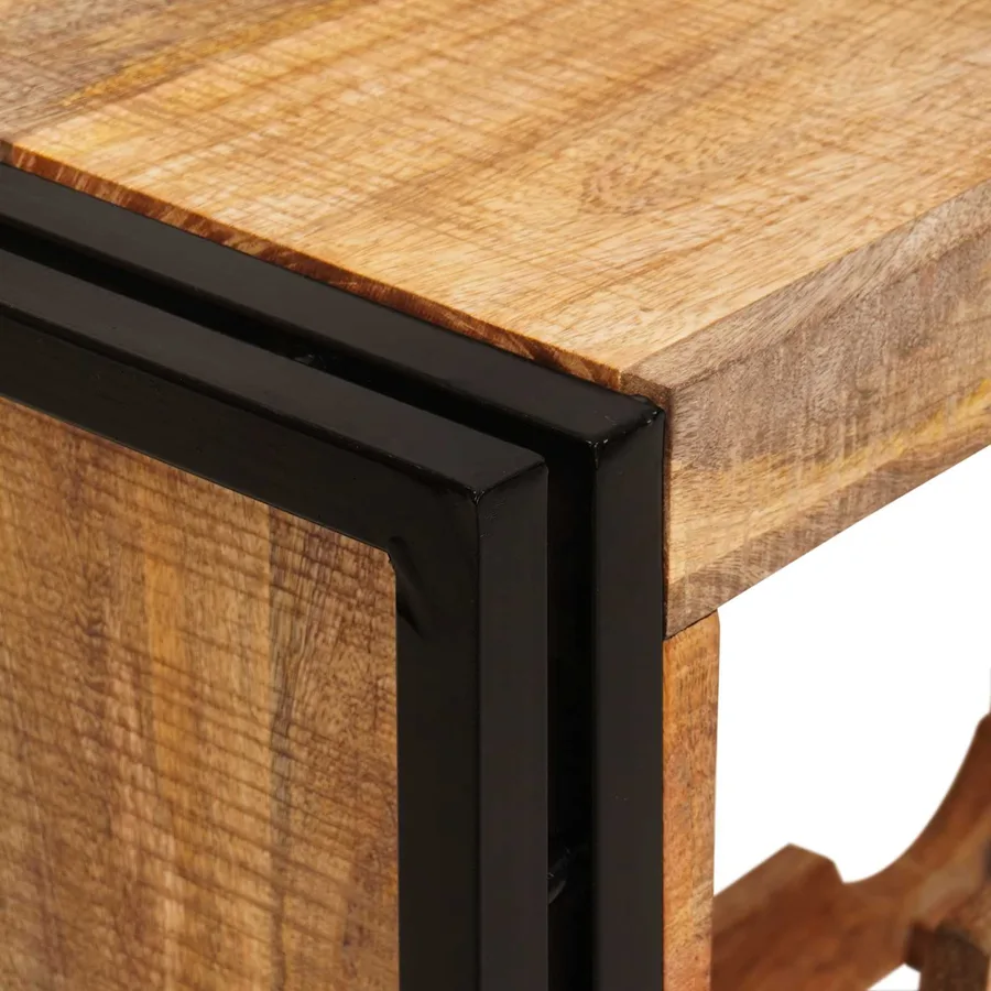 Étagère à vin 100 x 45 x 33 cm Bois de mangue brut solide - 7
