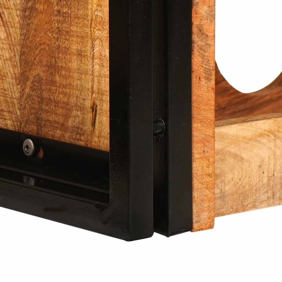 Étagère à vin 100 x 45 x 33 cm Bois de mangue brut solide - 8