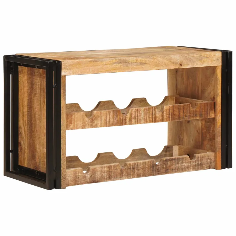 Étagère à vin Marron 80 x 45 x 33 cm Bois de mangue brut solide