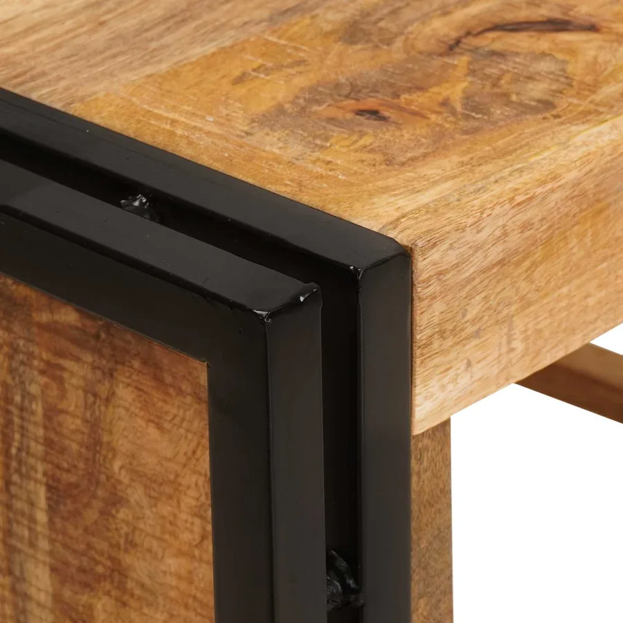 Étagère à vin Marron 80 x 45 x 33 cm Bois de mangue brut solide - 7