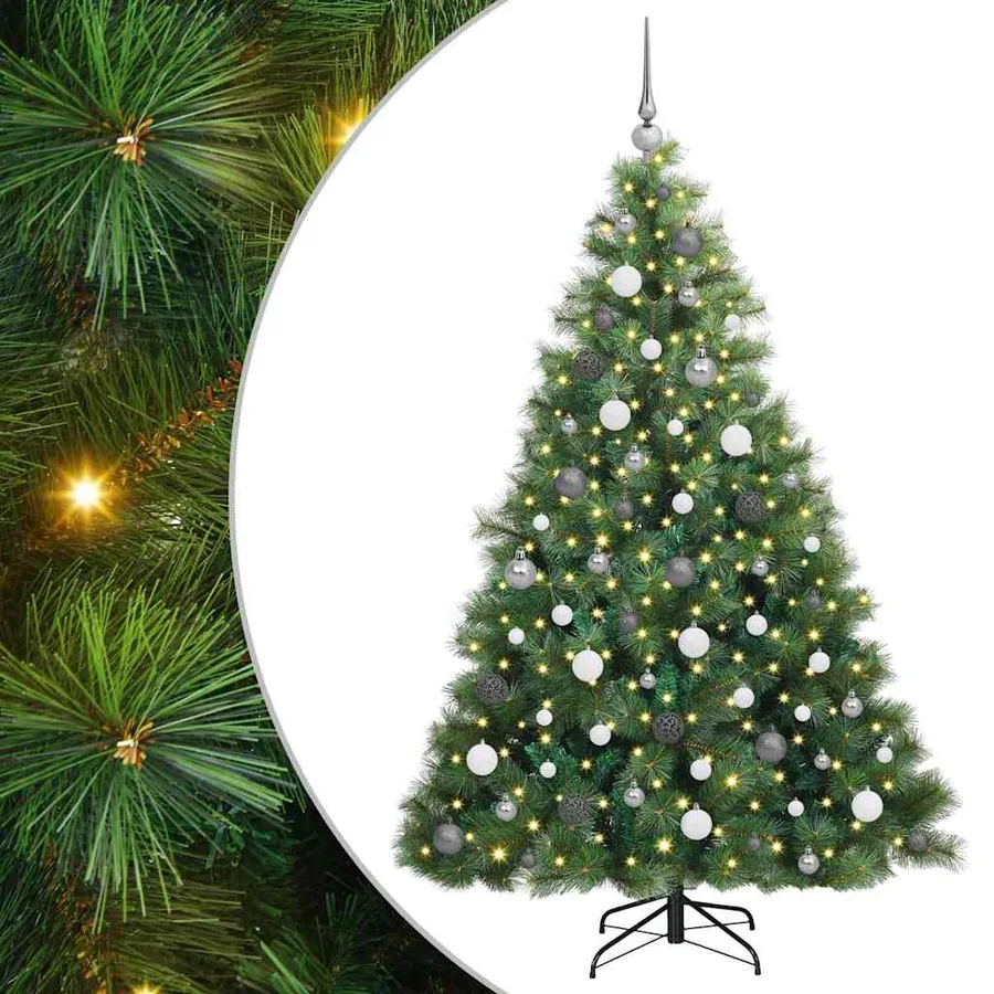 Sapin de Noël artificiel avec 300 LED Vert 180 cm PE et PVC - 2