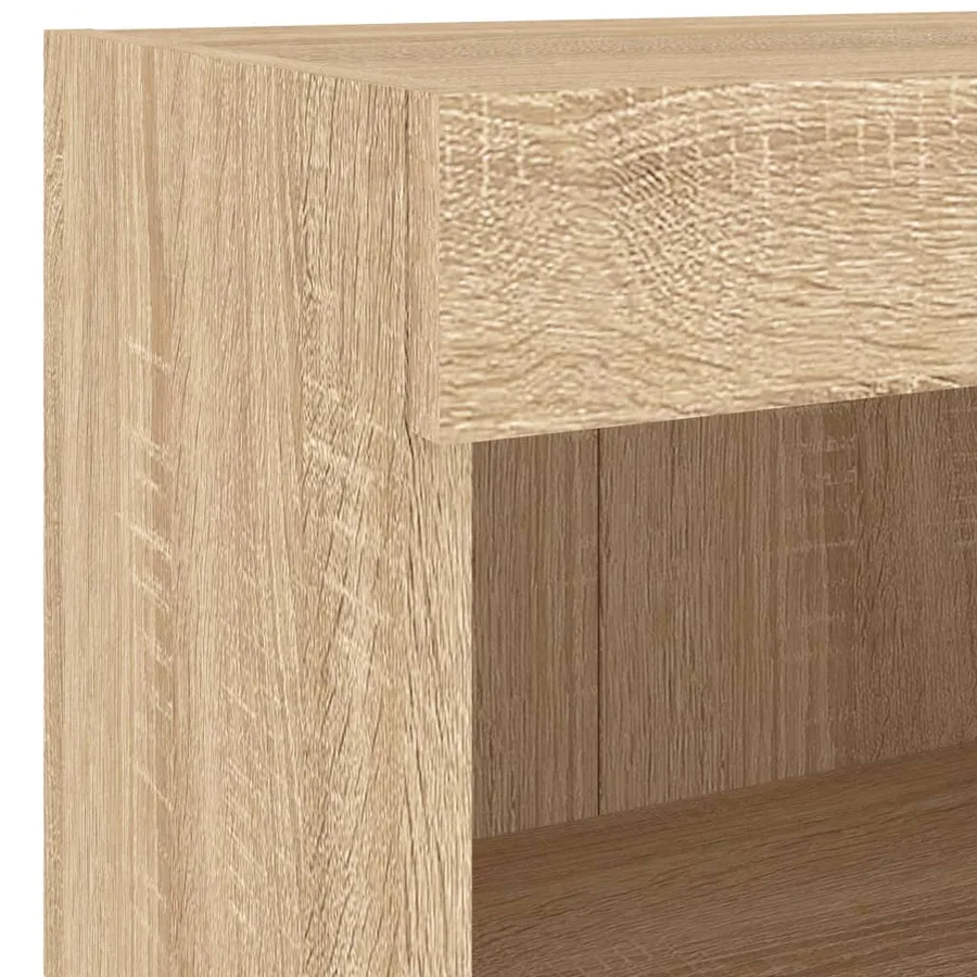 Meuble TV muraux 4 pcs avec lumières LED chêne sonoma - 10