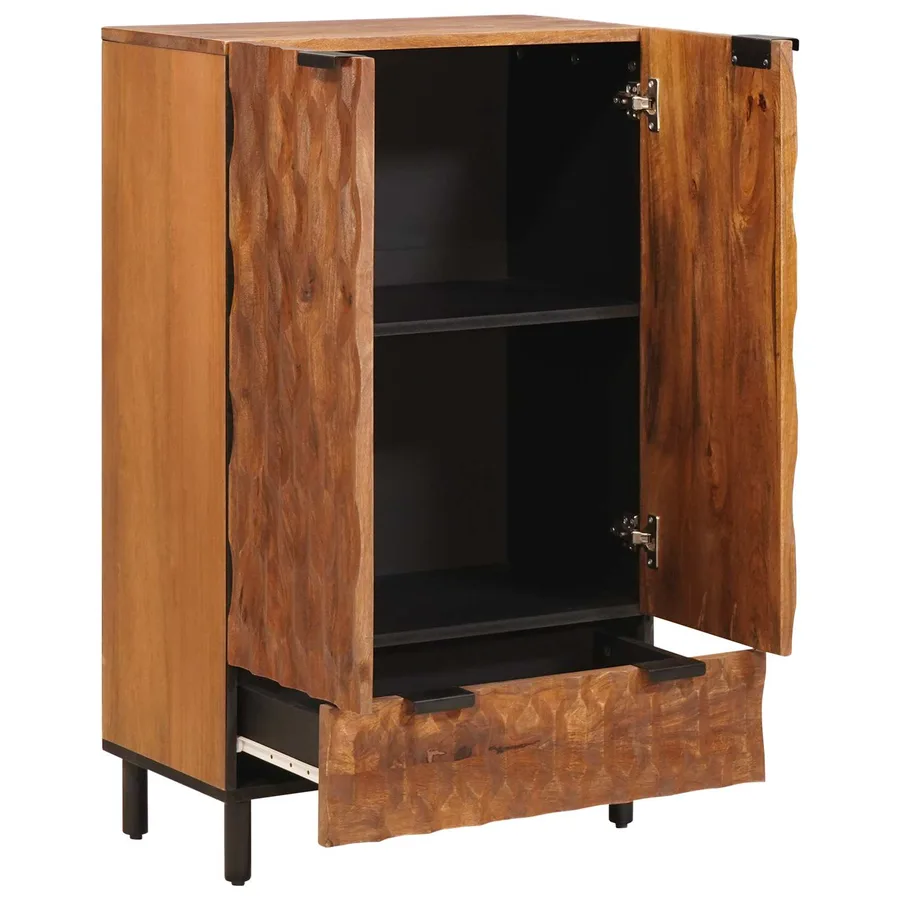 Haut Armoire avec tiroir Finition Acacia Brun 60 x 33 x 100 cm - 2