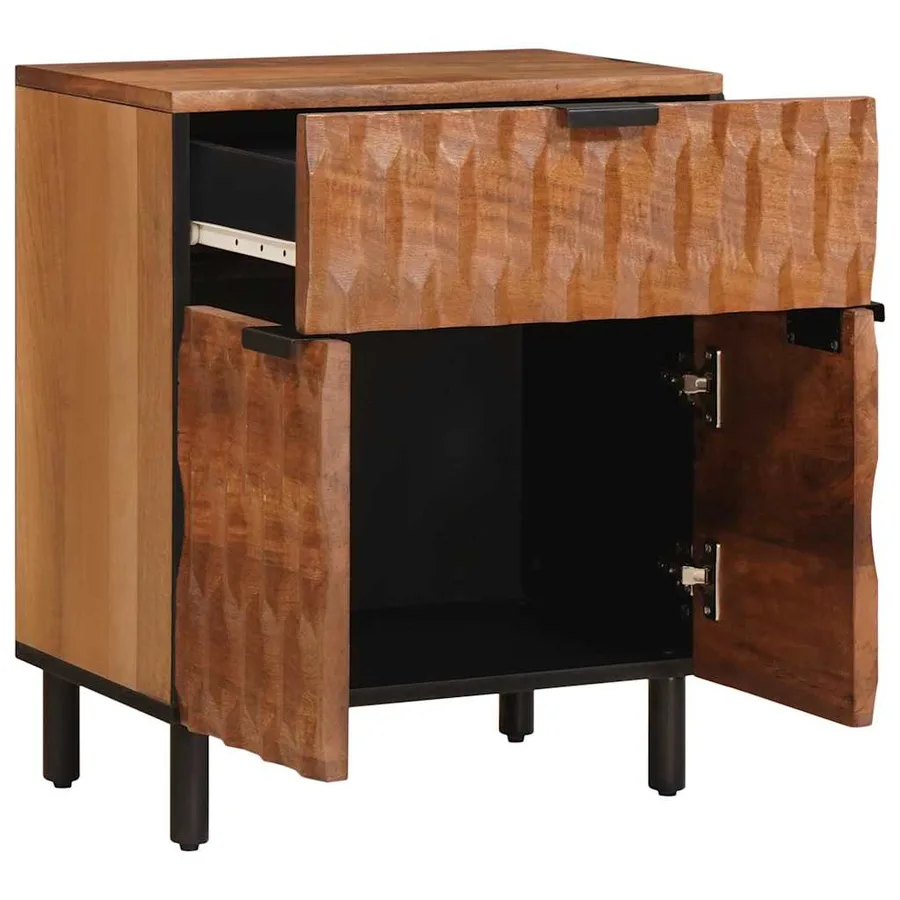 Cabinet de chevet Marron 50 x 33 x 60 cm Bois de mangue massif - 2