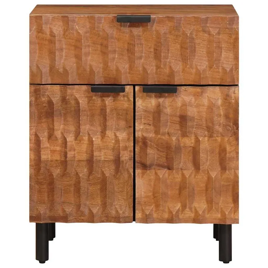 Cabinet de chevet Marron 50 x 33 x 60 cm Bois de mangue massif - 3