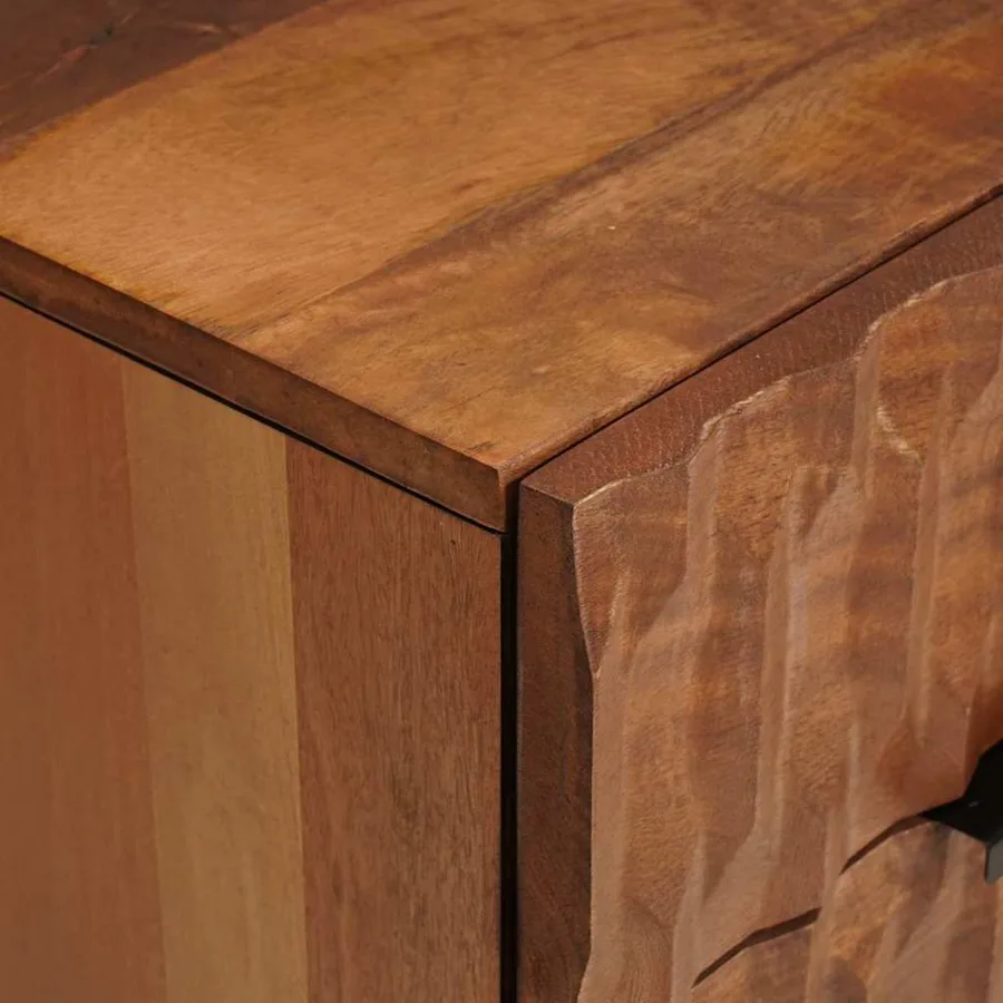 Cabinet de chevet Marron 50 x 33 x 60 cm Bois de mangue massif - 6