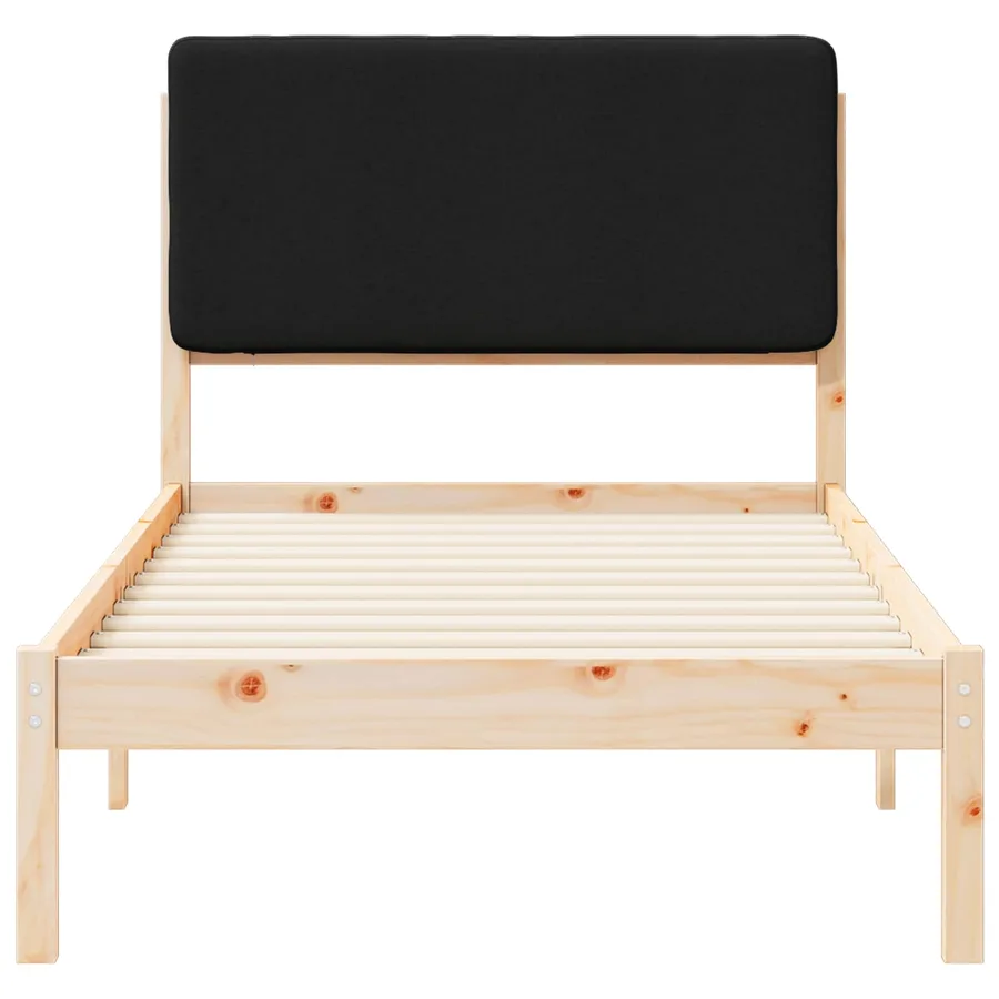 Cadre de lit avec tête de lit rembourrée Noir 90 x 200 cm - 5